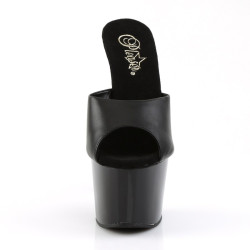 Pleaser ADORE-701 Black Leather High Heeled Mules