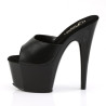 Pleaser ADORE-701 Black Leather High Heeled Mules