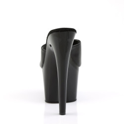 Pleaser ADORE-701 Black Leather High Heeled Mules
