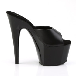 Pleaser ADORE-701 Black Leather High Heeled Mules