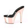 Pleaser ADORE-701 Transparent Rose Gold Chrome Mules