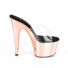 Pleaser ADORE-701 Transparent Rose Gold Chrome Mules