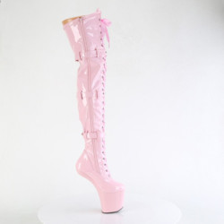 Pleaser CRAZE-3028 Rose Buckle Heelless Overknee Boots