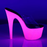 Pleaser ADORE-701UVG Transparent Pink Glitter Mules