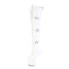 Pleaser CRAZE-3028 White Buckle Heelless Overknee Boots