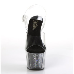 Pleaser ADORE-708CG Black Glitter Platform High Heels