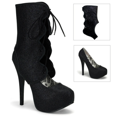 Bordello TEEZE-31G Black Glitter Sale Women