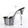 Pleaser ADORE-708CG Black Glitter Platform High Heels