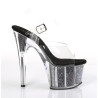 Pleaser ADORE-708CG Black Glitter Platform High Heels