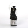 Pleaser ADORE-708CG Silver Glitter Platform High Heels