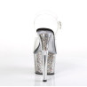 Pleaser ADORE-708CG Silver Glitter Platform High Heels