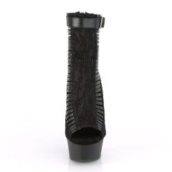 Pleaser DELIGHT-600-27LC Black Vegan Leather Fabric
