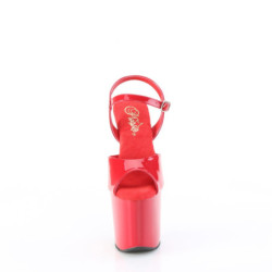 Pleaser CRAZE-809 Red Heelless Pony Platform Sandals