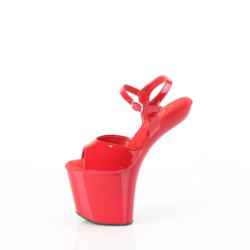 Pleaser CRAZE-809 Red Heelless Pony Platform Sandals