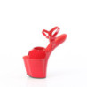 Pleaser CRAZE-809 Red Heelless Pony Platform Sandals