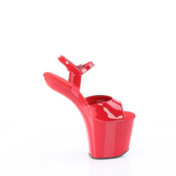 Pleaser CRAZE-809 Red Heelless Pony Platform Sandals