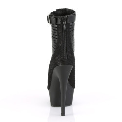 Pleaser DELIGHT-600-27LC Black Vegan Leather Fabric