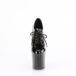 Pleaser CRAZE-860 Black Heelless Pony Platform Pumps