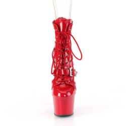 Pleaser ADORE-1013MST Red Patent Ankle High Boots Women