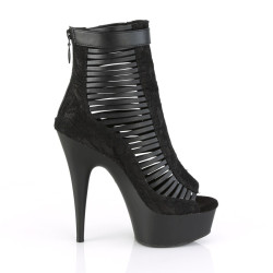 Pleaser DELIGHT-600-27LC Black Vegan Leather Fabric