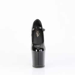 Pleaser CRAZE-880 Black Heelless Pony Platform Pumps