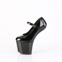 Pleaser CRAZE-880 Black Heelless Pony Platform Pumps