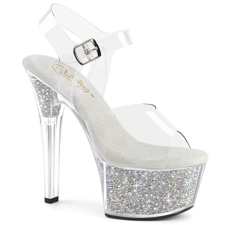 Pleaser ASPIRE-608RSI Clear Strass Platform High Heels