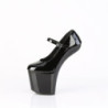 Pleaser CRAZE-880 Black Heelless Pony Platform Pumps