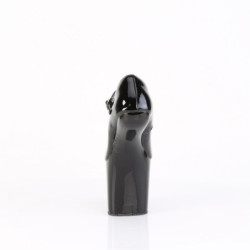 Pleaser CRAZE-880 Black Heelless Pony Platform Pumps