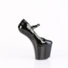 Pleaser CRAZE-880 Black Heelless Pony Platform Pumps