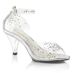 Fabulicious BELLE-330RS Transparent Low Heeled Sandals