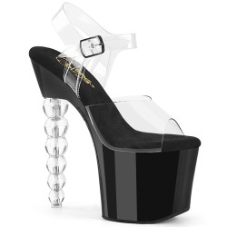 Pleaser BLISS-708 Black Pearl Heeled Platform Shoes