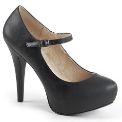 Pleaser Pink Label CHLOE-02 Black Vegan Heels Men