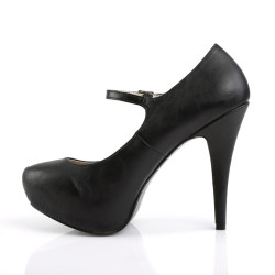 Pleaser Pink Label CHLOE-02 Black Vegan Heels Men
