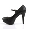 Pleaser Pink Label CHLOE-02 Black Vegan Heels Men