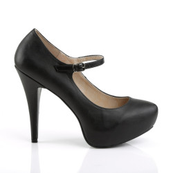 Pleaser Pink Label CHLOE-02 Black Vegan Heels Men