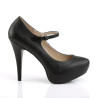 Pleaser Pink Label CHLOE-02 Black Vegan Heels Men