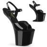 Pleaser CRAZE-809 Patent Heelless Pony Platform Sandals