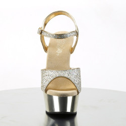 Pleaser DELIGHT-609G Gold Glitter Platform High Heels