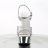 Pleaser DELIGHT-609G Silver Glitter Platform High Heels