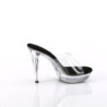 Fabulicious COCKTAIL-501 Transparent Black Mules Women