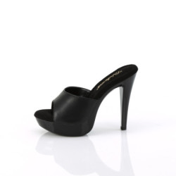 Fabulicious COCKTAIL-501L Black Leather Mules Women