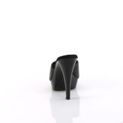 Fabulicious COCKTAIL-501L Black Leather Mules Women