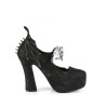 Demonia DEMON-18 Black Satin Chunky Platform Pumps