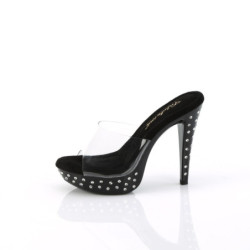 Fabulicious COCKTAIL-501SDT Transparent Black Mules