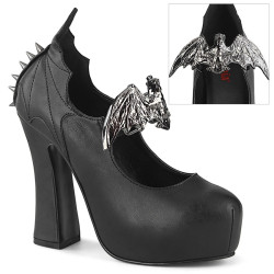 Demonia DEMON-18 Black Vegan Chunky Platform Pumps