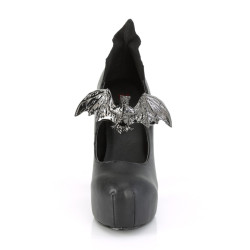 Demonia DEMON-18 Black Vegan Chunky Platform Pumps