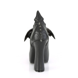 Demonia DEMON-18 Black Vegan Chunky Platform Pumps