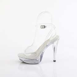 Fabulicious COCKTAIL-506 Clear High Heeled Bridal Sandals
