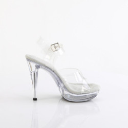 Fabulicious COCKTAIL-507 Clear High Heeled Bridal Sandals
